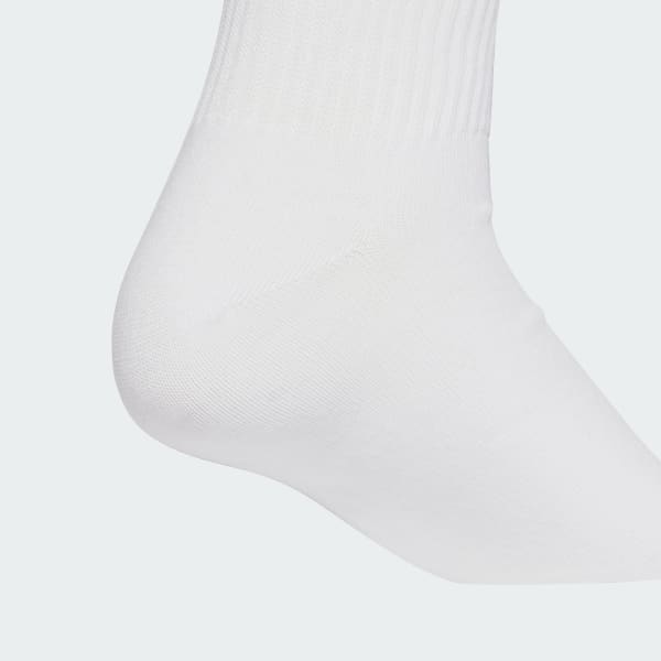 Blanc Chaussettes mi-mollet 3 bandes (3 paires)