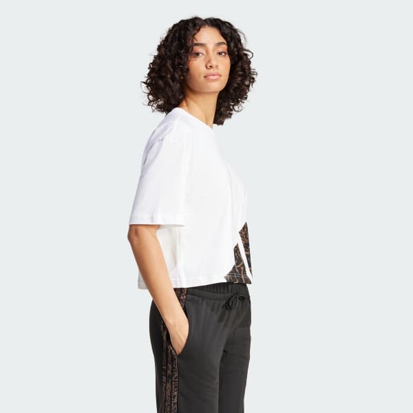 Blanco Polera Essentials Seasonals Animal Big Logo Boyfriend