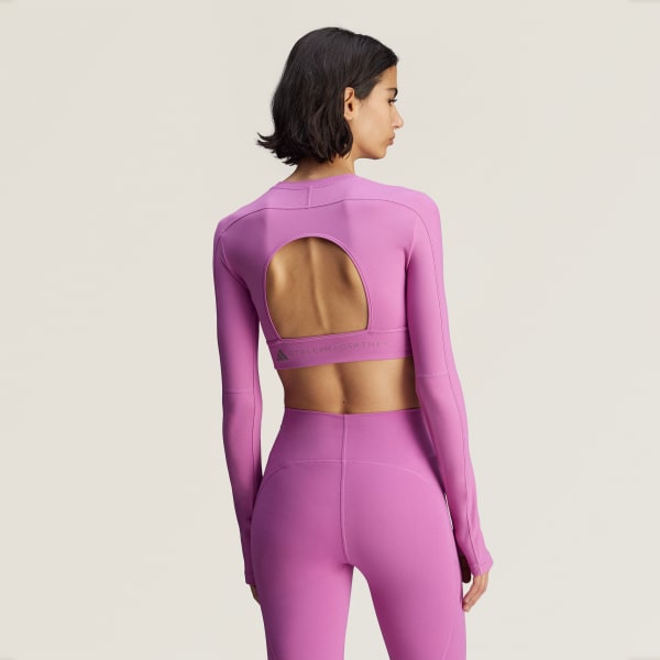 Lilla adidas by Stella McCartney TrueStrength Yoga Cropped Long Sleeve top