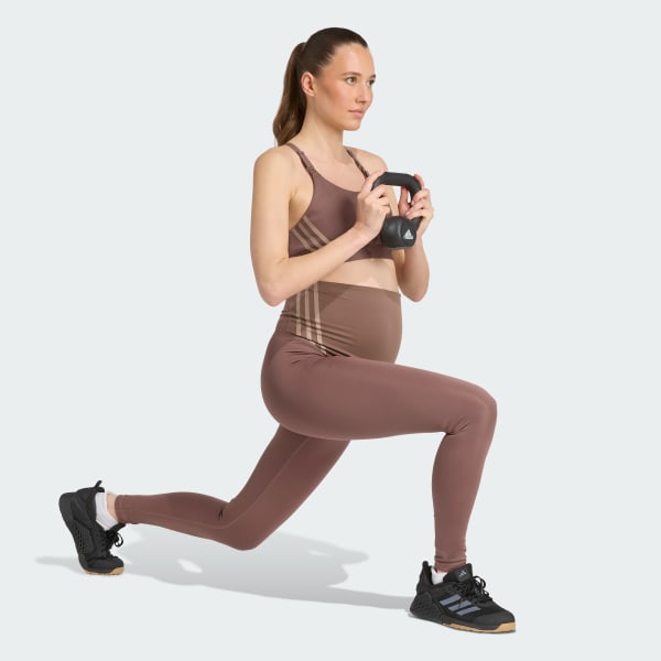 Brown Optime Essentials Full-Length Leggings (Maternity)