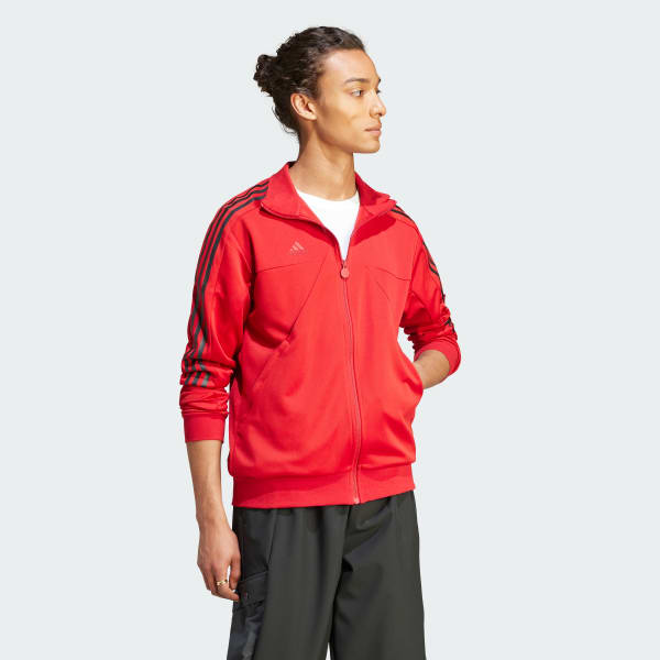 Adidas track jacket women's red on sale
