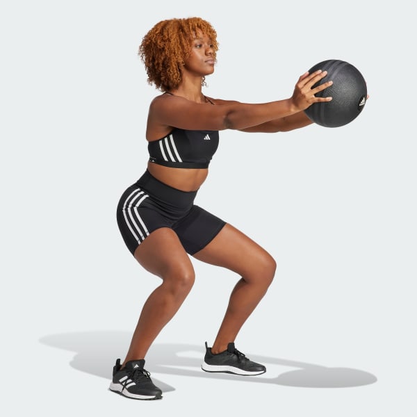 Black Aeroreact Training Light-Support 3-Stripes Bra