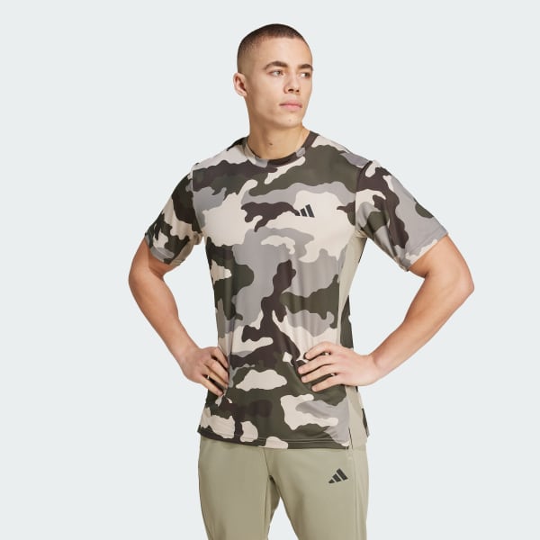 T-shirt Train Essentials Camo Allover Print Verde adidas