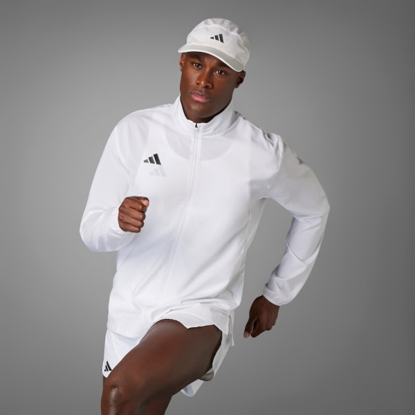 White Adizero Essentials Running Jacket