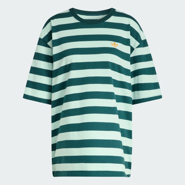 สีเขียว เสื้อยืดแขนสั้นลายทาง ADIDAS ORIGINALS ATHL DEPT