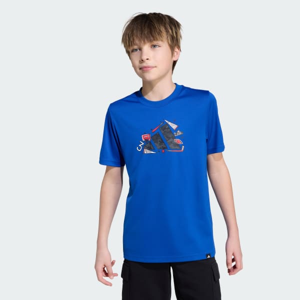 Blauw CLIMACOOL Camo Graphic T-shirt