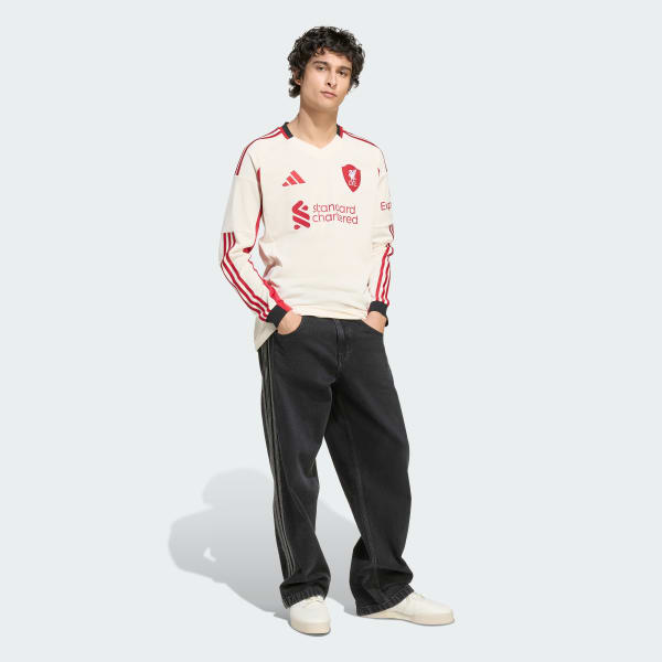 Hvit Liverpool FC 25/26 Long Sleeve Bortetrøye