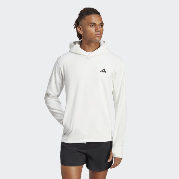 Blanc Sweat-shirt à capuche de running Made to be Remade AEROREADY