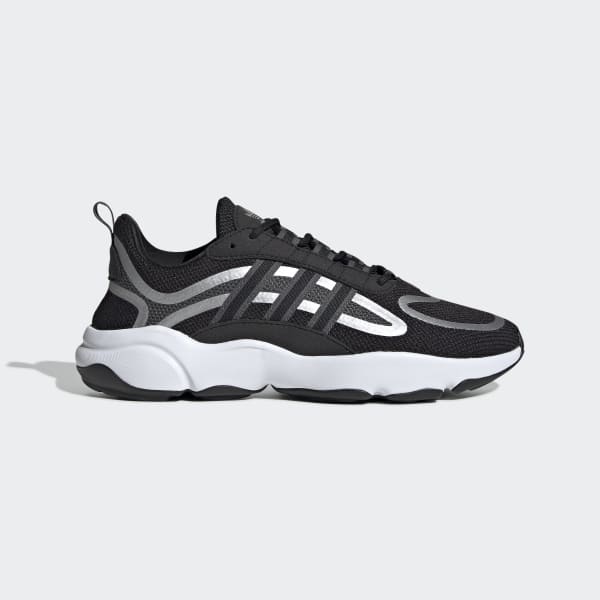 adidas black & white haiwee trainers