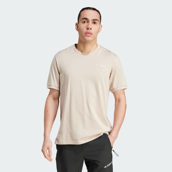 Beige Playera Terrex Xploric Logo Manga Corta