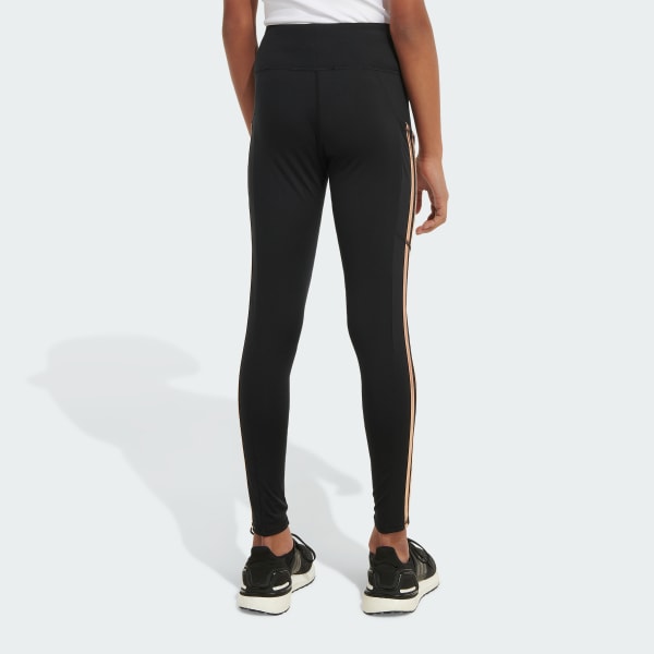 Black 3-Stripe Cell Phone Pocket Cozy Leggings