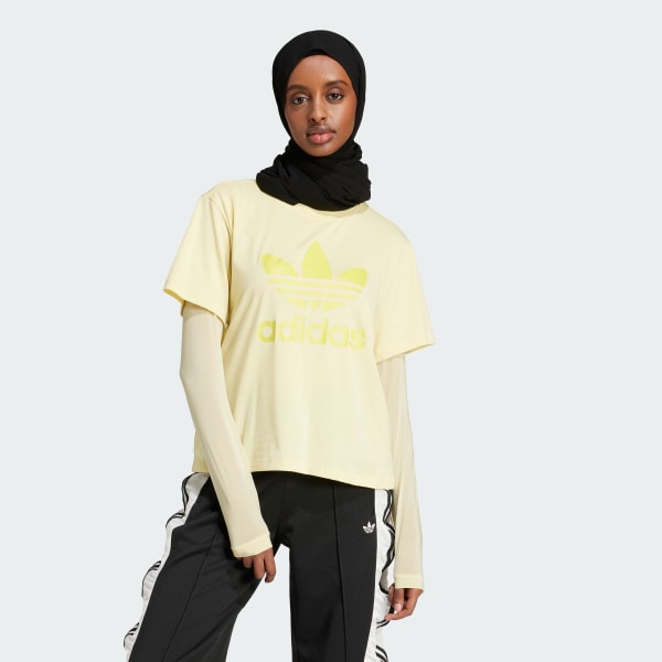Yellow Adicolor Trefoil Boxy Tee