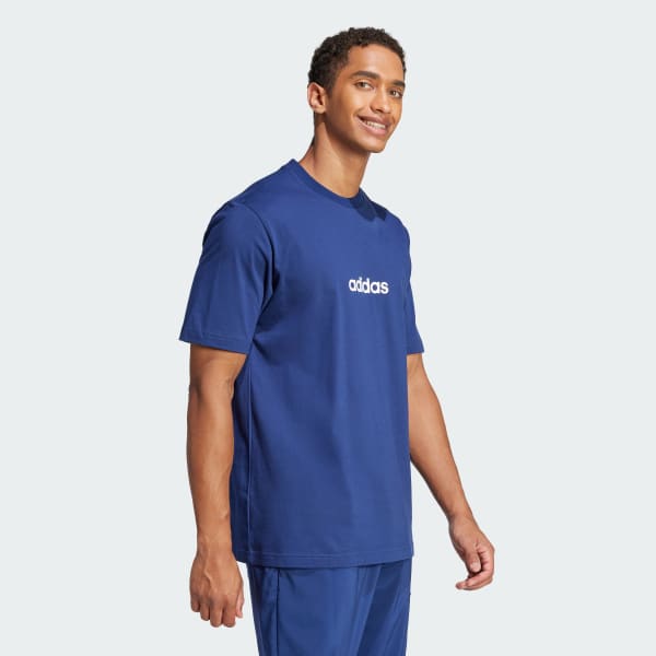 modrá Tričko Essentials Linear Single Jersey 