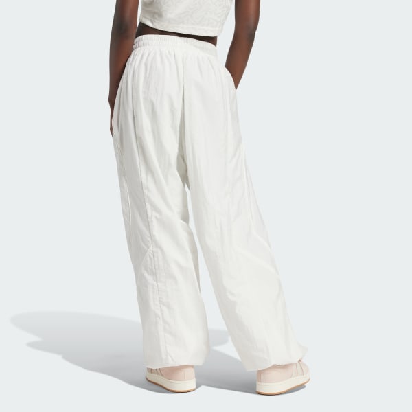 White Wide Leg Woven Pants