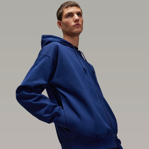 adidas Y-3 French Terry Zip Hoodie - Blue | Free Shipping