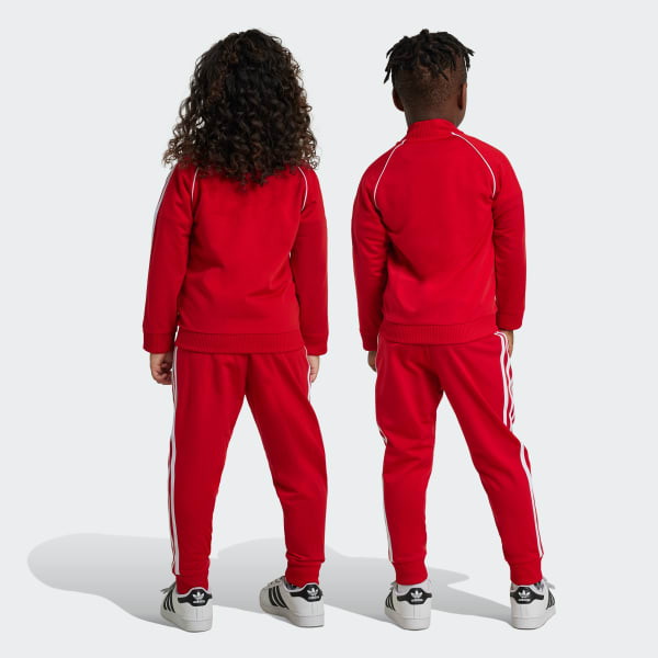 Czerwony Dres Adicolor SST Kids