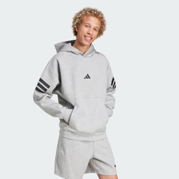 Grey Future Icons 3-Stripes Hoodie