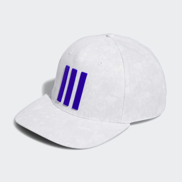 blanc Casquette imprimée à 3 bandes Tour