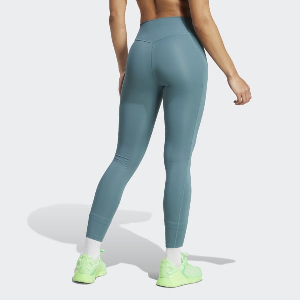 adidas Optimé Stash 7/8 Leggings - Green | Free Shipping with