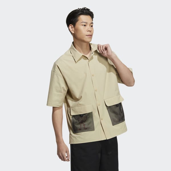 Beige Outdoor Short Sleeve Shirt