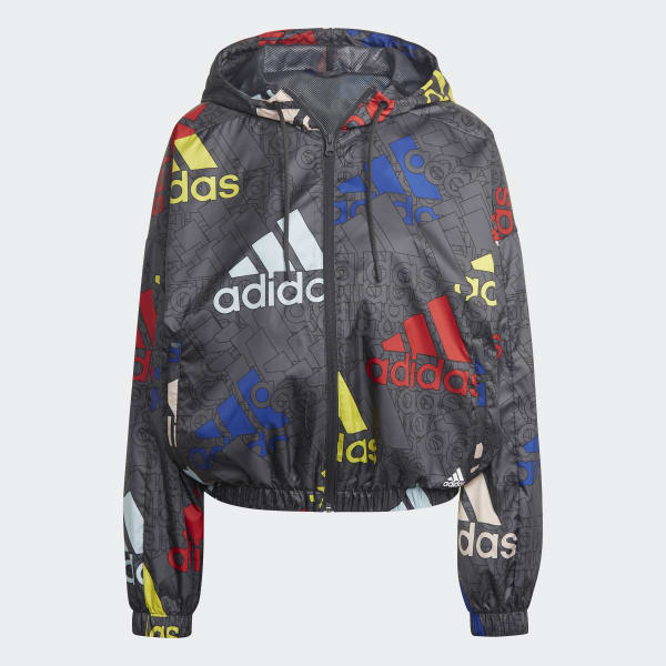 Grau Essentials Multi-Colored Logo Loose Fit Windbreaker CO787