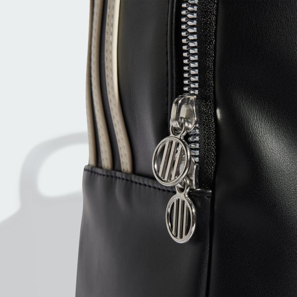 Black Polyurethane Backpack Outline Trefoil