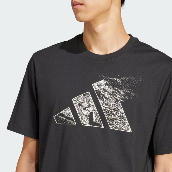 adidas City Escape Logo Graphic Tee - Black | Free Shipping