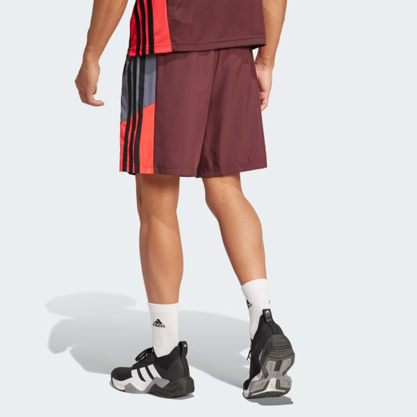 Burgundy Train Essentials Seasonal Colorblock Shorts
