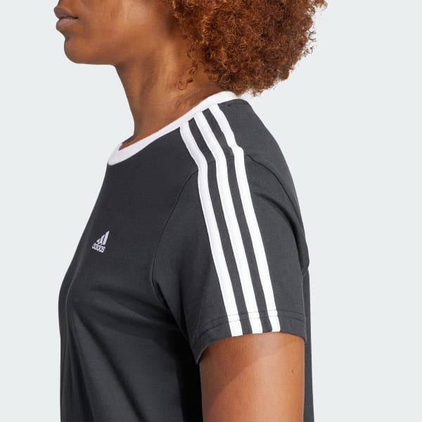 adidas Essentials 3-Stripes Tee - Black | Women's Training | adidas US