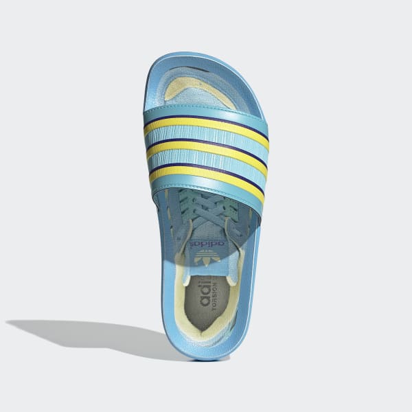 turquoise adidas slides