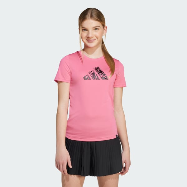 Pink CLIMACOOL Animal Training Slim Graphic Tee Kids Girls