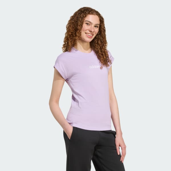 Violeta Camiseta Essentials Linear de algodón