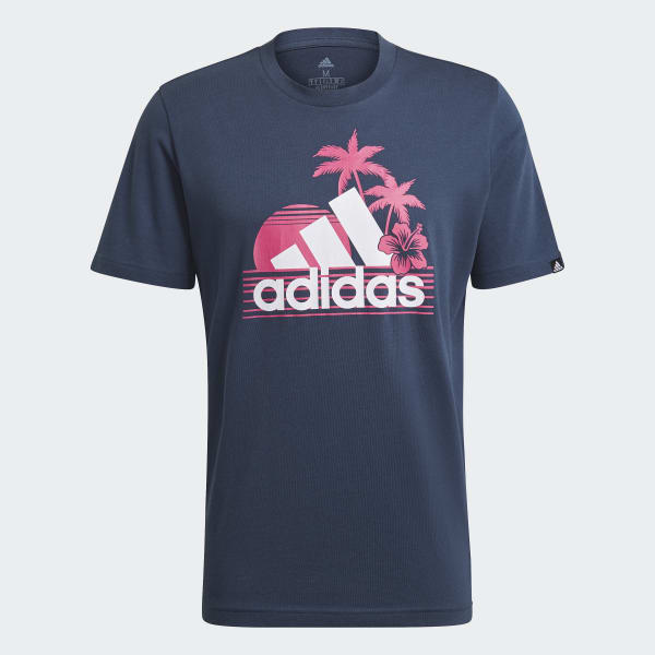 adidas AEROREADY Vacation Sunset Logo Graphic Tee Blue adidas Philippines