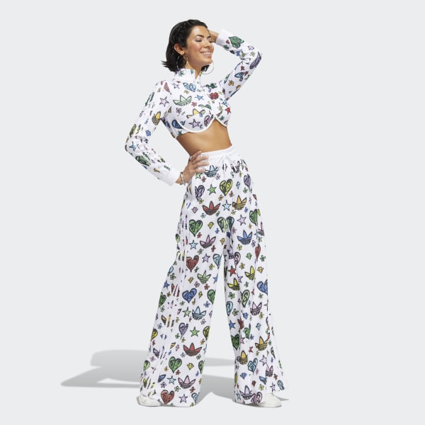 Hvit Jeremy Scott Monogram Crop Track Top XR377