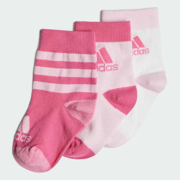 Rosado Calcetines Estampados 3 Pares