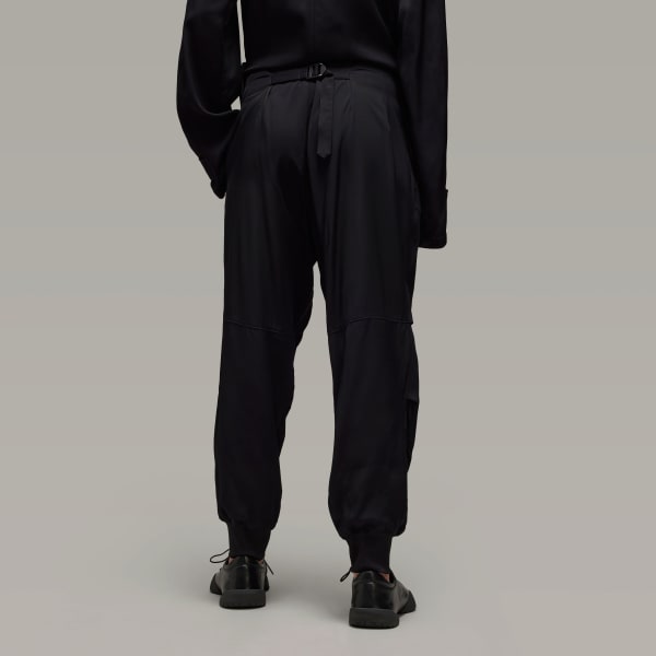 Black Y-3 Rayon Twill Elasticated Cuff Pants