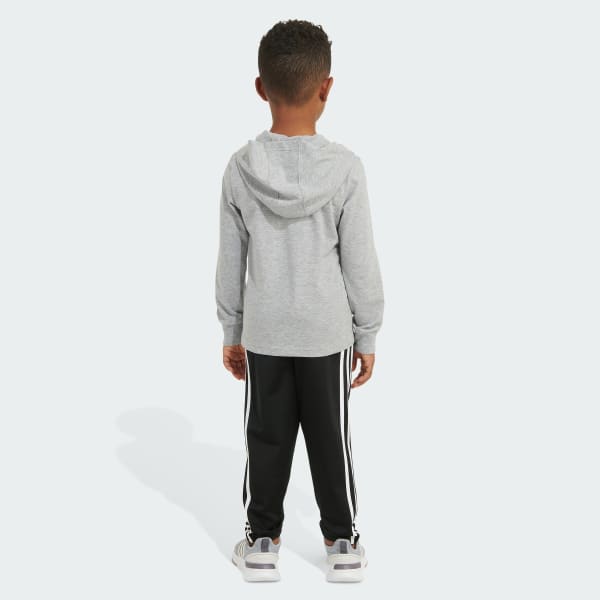 adidas C GFX HOOD HTR TEE PANT SET - Grey | Kids' Training | adidas US
