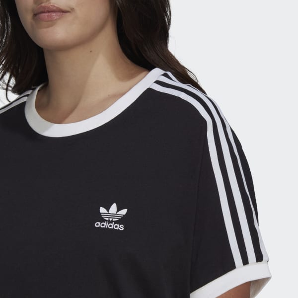 Czerń Adicolor Classics 3-Stripes Tee (Plus Size)