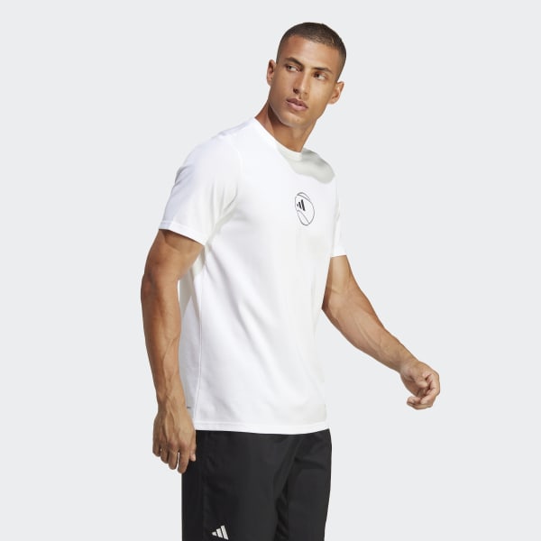 adidas AEROREADY Tennis Graphic Tee White Free Shipping with