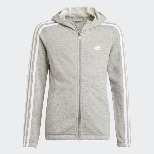 Siva Mikina s kapucňou Essentials 3-Stripes