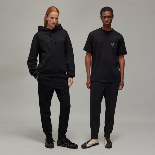 Black Y-3 Brushed Terry Cuffed Pants