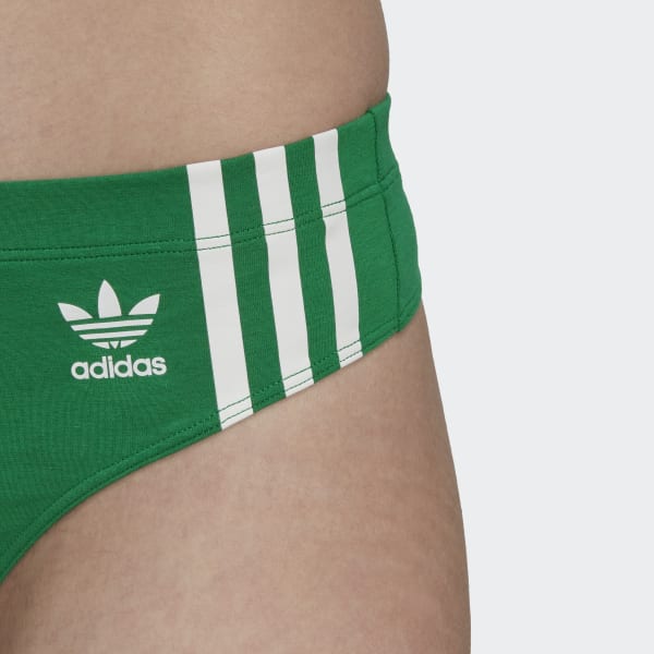 Green Adicolor Comfort Flex Cotton Wide Side Thong Briefs (2 Pairs) HPO15