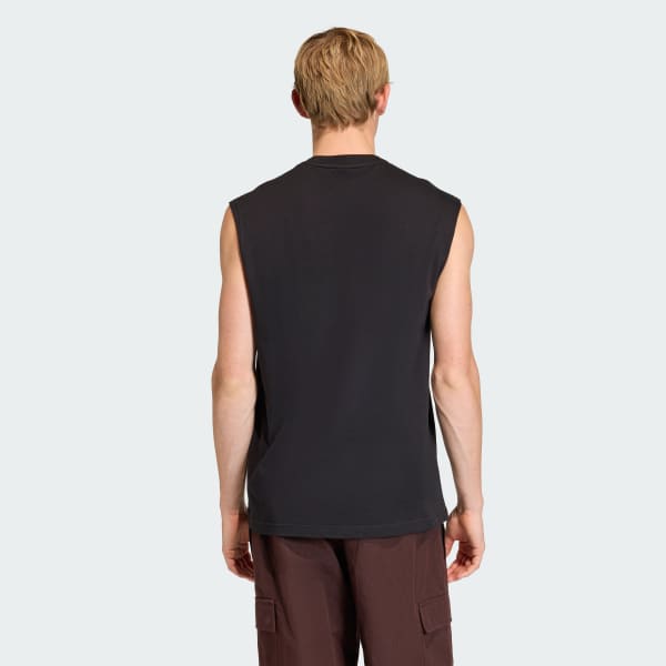 Nero T-SHIRT TREFOIL ESSENTIALS SLEEVELESS
