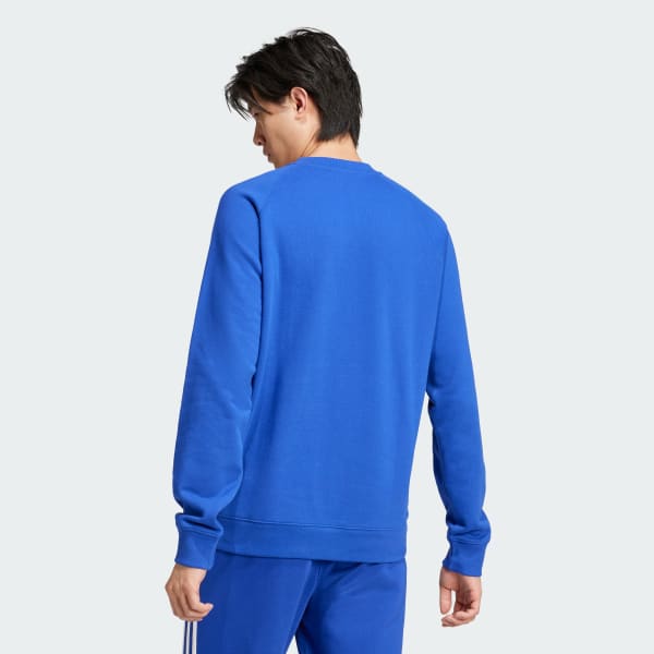 Bleu Sweat-shirt ras-du-cou à logo Trèfle Adicolor Classics