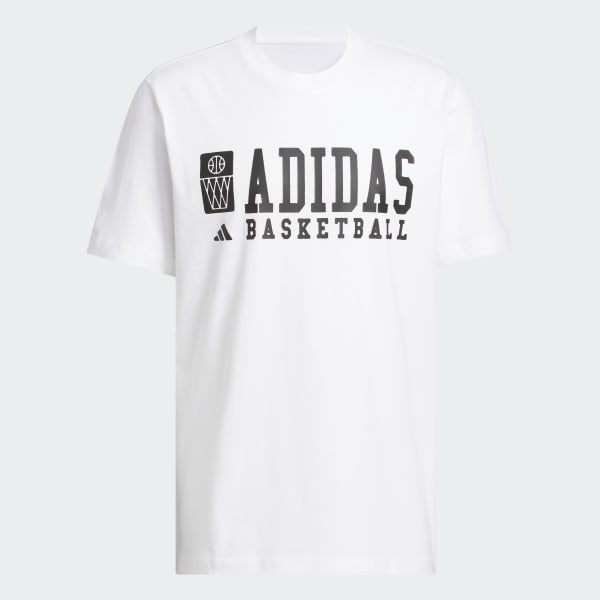White ADIDAS BASKETBALL GRAPHIC T-Shirt