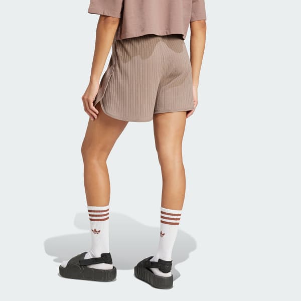 adidas Essentials Wide Rib Sprinter Shorts - Brown | adidas