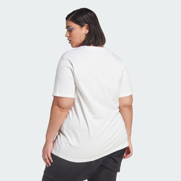 Hvit Adicolor Classics Trefoil T-skjorte (store størrelser)
