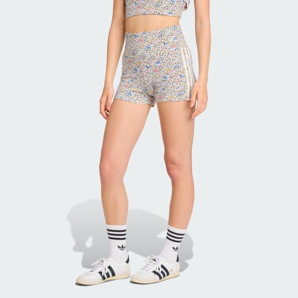 Hvit adidas Originals x Liberty London Booty Shorts