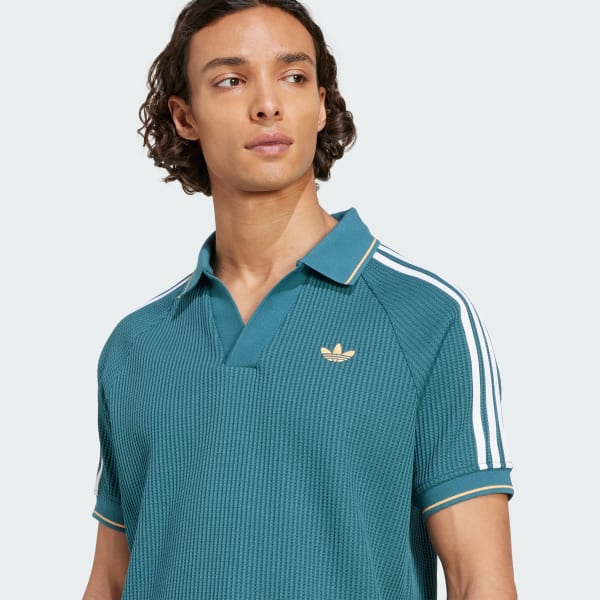 Adidas adidas Originals Waffle Knit Polo Shirt SHOP ONLINE