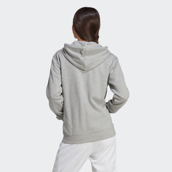 Grau Essentials 3-Streifen French Terry Regular Kapuzenjacke